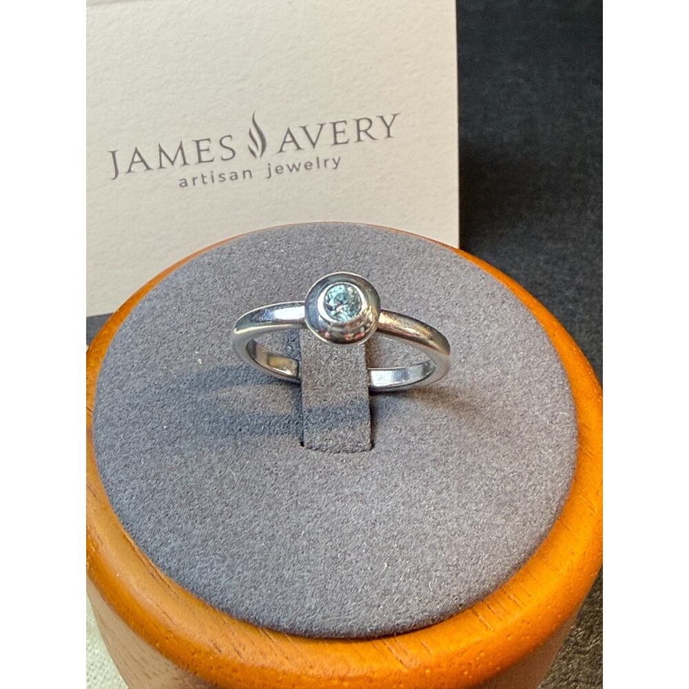 James Avery 925 Aqua Spinel (March) Remembrance Ring Sz 8